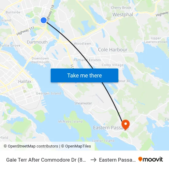 Gale Terr After Commodore Dr (8656) to Eastern Passage map