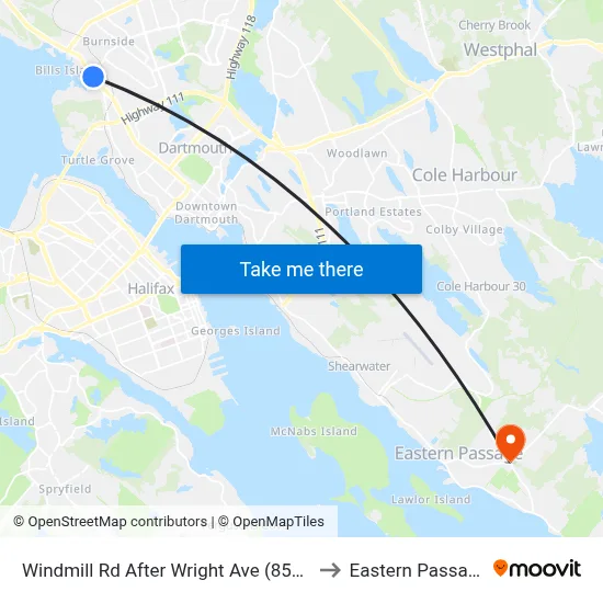 Windmill Rd After Wright Ave (8517) to Eastern Passage map