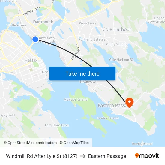 Windmill Rd After Lyle St (8127) to Eastern Passage map