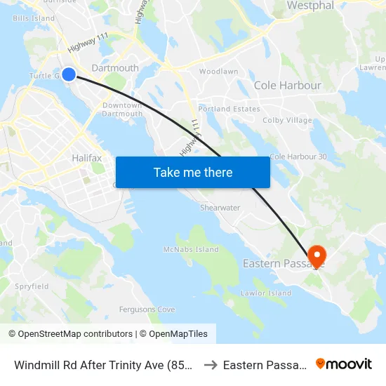 Windmill Rd After Trinity Ave (8513) to Eastern Passage map