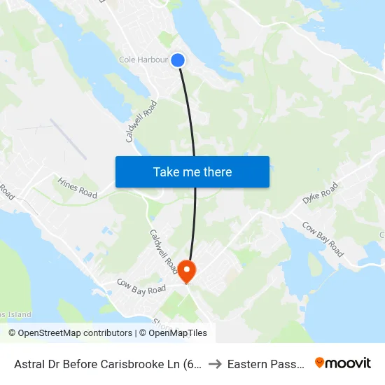 Astral Dr Before Carisbrooke Ln (6055) to Eastern Passage map