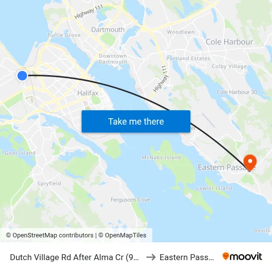 Dutch Village Rd After Alma Cr (9042) to Eastern Passage map