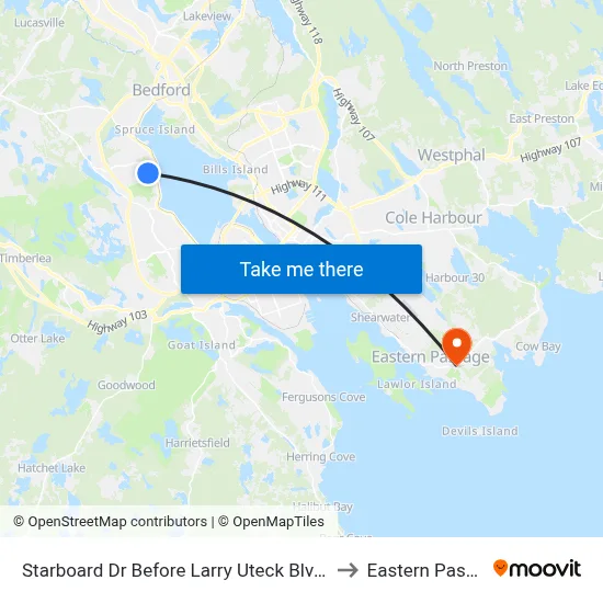 Starboard Dr Before Larry Uteck Blvd (8352) to Eastern Passage map
