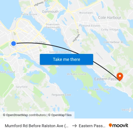 Mumford Rd Before Ralston Ave (7281) to Eastern Passage map