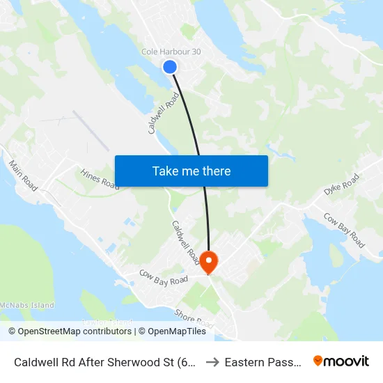 Caldwell Rd After Sherwood St (6336) to Eastern Passage map