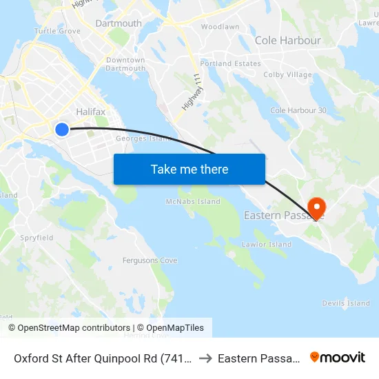 Oxford St After Quinpool Rd (7412) to Eastern Passage map