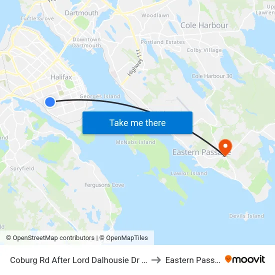 Coburg Rd After Lord Dalhousie Dr (6447) to Eastern Passage map