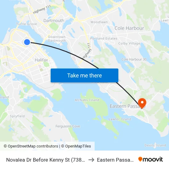 Novalea Dr Before Kenny St (7381) to Eastern Passage map