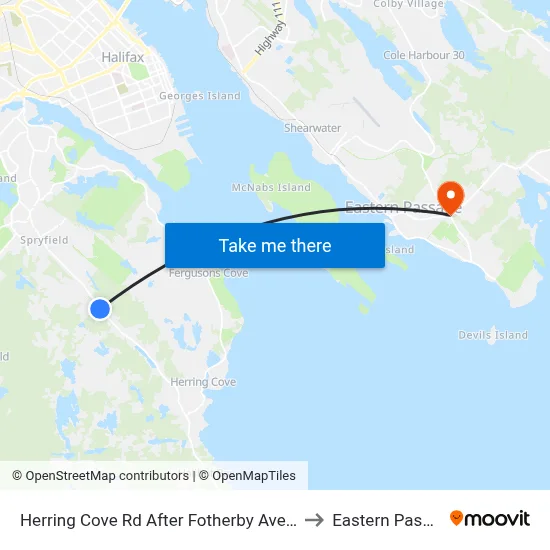 Herring Cove Rd After Fotherby Ave (6859) to Eastern Passage map