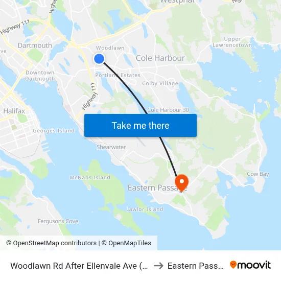 Woodlawn Rd After Ellenvale Ave (8593) to Eastern Passage map
