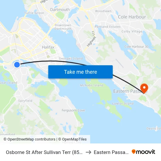 Osborne St After Sullivan Terr (8579) to Eastern Passage map