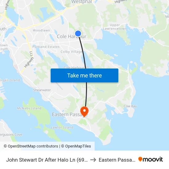 John Stewart Dr After Halo Ln (6994) to Eastern Passage map