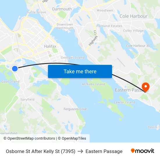 Osborne St After Kelly St (7395) to Eastern Passage map
