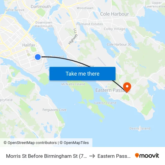 Morris St Before Birmingham St (7247) to Eastern Passage map