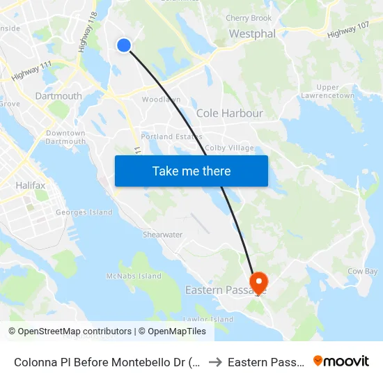 Colonna Pl Before Montebello Dr (6484) to Eastern Passage map