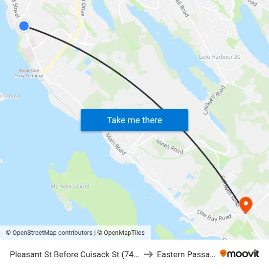 Pleasant St Before Cuisack St (7479) to Eastern Passage map