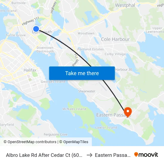 Albro Lake Rd After Cedar Ct (6017) to Eastern Passage map