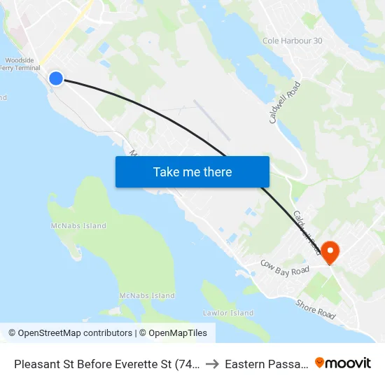 Pleasant St Before Everette St (7488) to Eastern Passage map