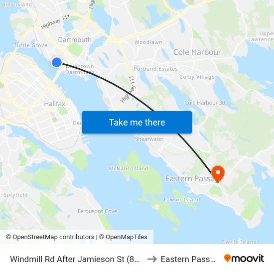 Windmill Rd After Jamieson St (8540) to Eastern Passage map