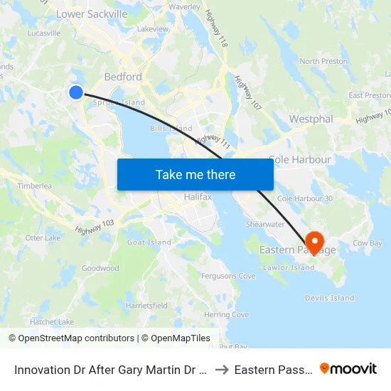 Innovation Dr After Gary Martin Dr (6549) to Eastern Passage map