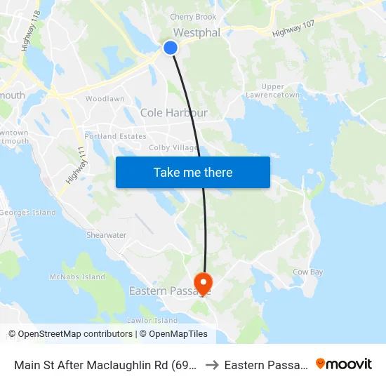 Main St After Maclaughlin Rd (6944) to Eastern Passage map