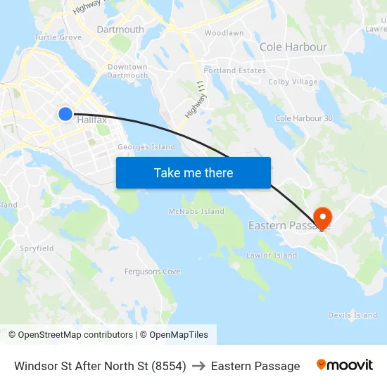 Windsor St After North St (8554) to Eastern Passage map