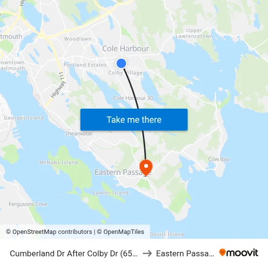 Cumberland Dr After Colby Dr (6541) to Eastern Passage map