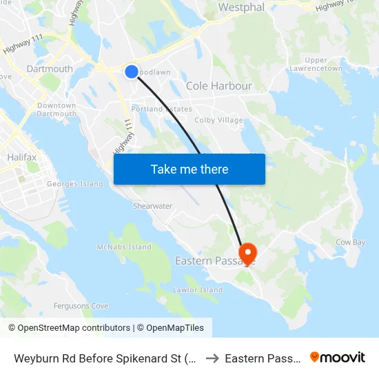 Weyburn Rd Before Spikenard St (8482) to Eastern Passage map