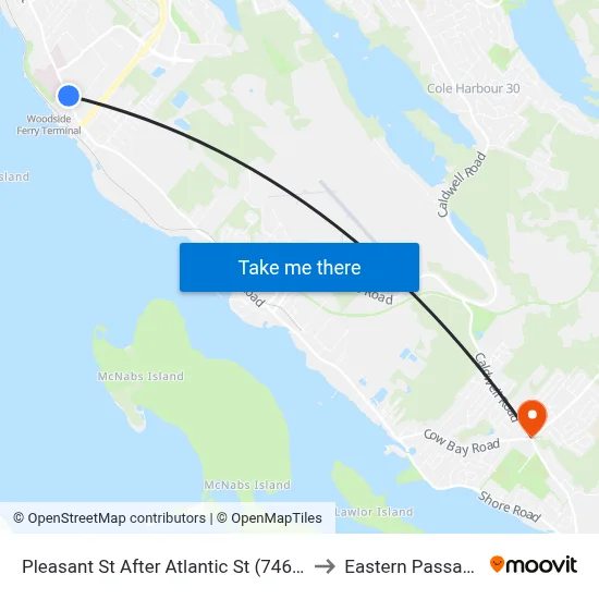 Pleasant St After Atlantic St (7466) to Eastern Passage map