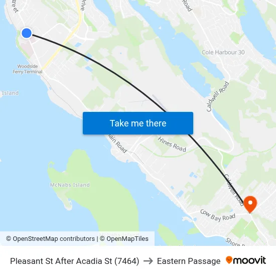 Pleasant St After Acadia St (7464) to Eastern Passage map