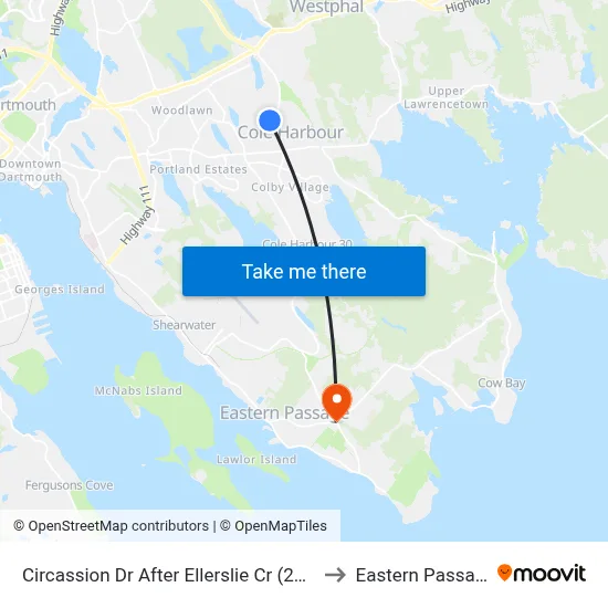 Circassion Dr After Ellerslie Cr (2307) to Eastern Passage map