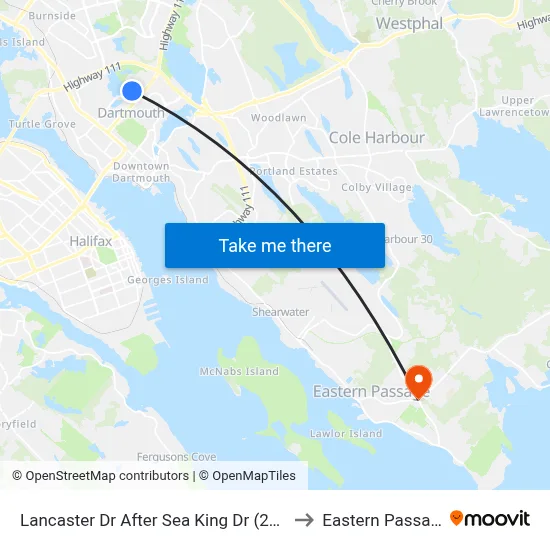 Lancaster Dr After Sea King Dr (2323) to Eastern Passage map