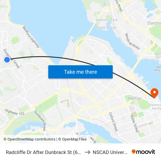 Radcliffe Dr After Dunbrack St (6657) to NSCAD University map