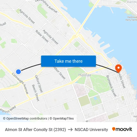 Almon St After Conolly St (2392) to NSCAD University map