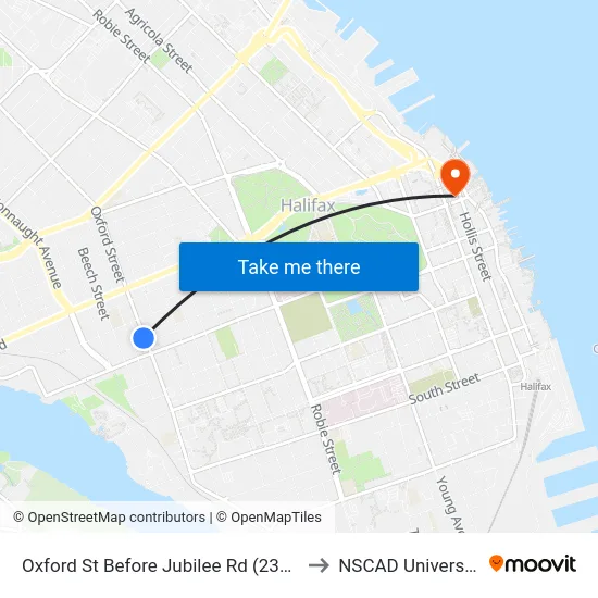Oxford St Before Jubilee Rd (2308) to NSCAD University map