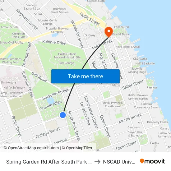 Spring Garden Rd After South Park St (8322) to NSCAD University map