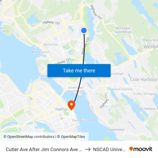 Cutler Ave After Jim Connors Ave (2281) to NSCAD University map
