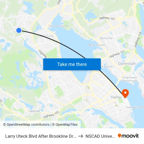 Larry Uteck Blvd After Brookline Dr (2310) to NSCAD University map