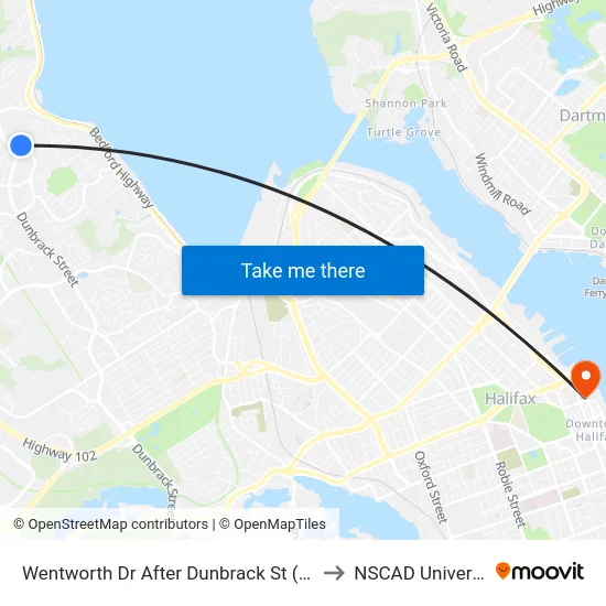 Wentworth Dr After Dunbrack St (2001) to NSCAD University map