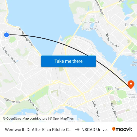 Wentworth Dr After Eliza Ritchie Cr (2003) to NSCAD University map