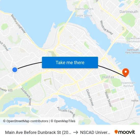 Main Ave Before Dunbrack St (2009) to NSCAD University map