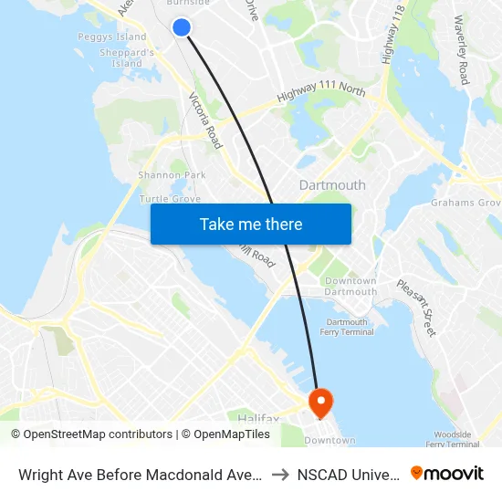 Wright Ave Before Macdonald Ave (2017) to NSCAD University map