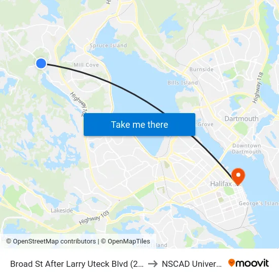 Broad St After Larry Uteck Blvd (2028) to NSCAD University map