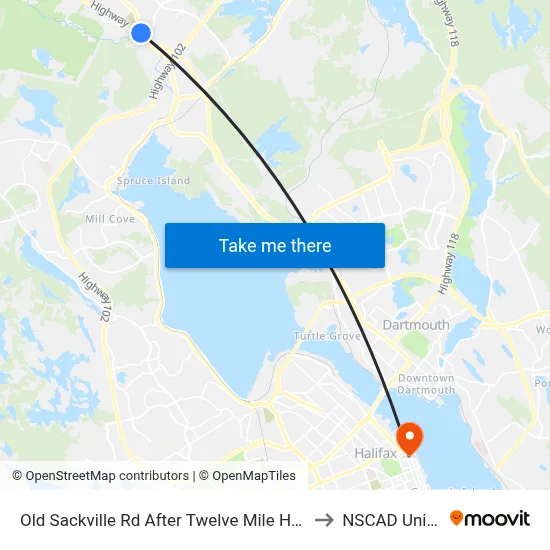 Old Sackville Rd After Twelve Mile House Ln (2036) to NSCAD University map