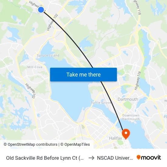Old Sackville Rd Before Lynn Ct (2037) to NSCAD University map