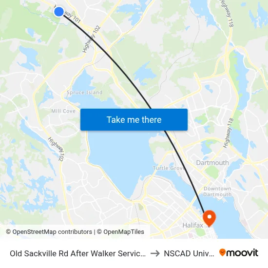 Old Sackville Rd After Walker Service Rd (2050) to NSCAD University map