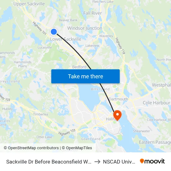 Sackville Dr Before Beaconsfield Way (2063) to NSCAD University map