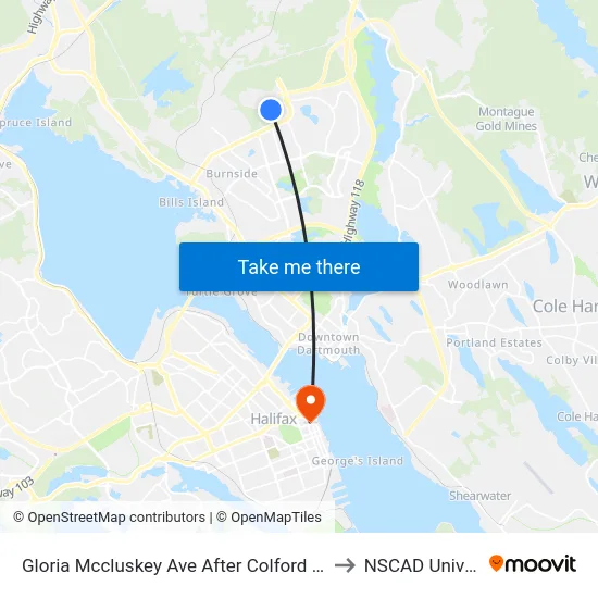 Gloria Mccluskey Ave After Colford Ave (2109) to NSCAD University map