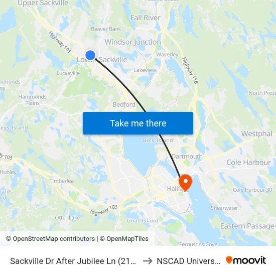 Sackville Dr After Jubilee Ln (2121) to NSCAD University map