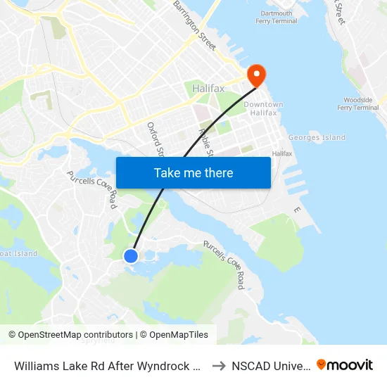 Williams Lake Rd After Wyndrock Dr (2157) to NSCAD University map